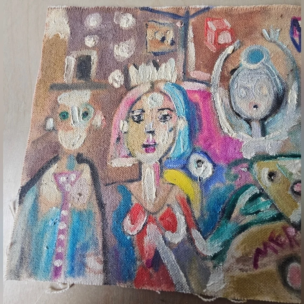 Mernie Baker Outsider Art Messy Dog - Picture 2 of 5